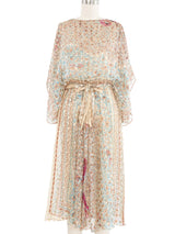 The Silk Farm Floral Print Silk Chiffon Dress Dress arcadeshops.com