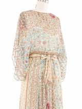 The Silk Farm Floral Print Silk Chiffon Dress Dress arcadeshops.com