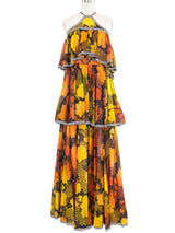 Jean Varon Sunset Halter Ruffle Gown Dress arcadeshops.com