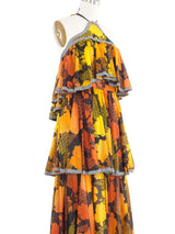 Jean Varon Sunset Halter Ruffle Gown Dress arcadeshops.com