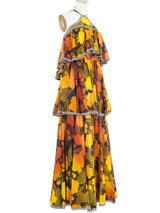 Jean Varon Sunset Halter Ruffle Gown Dress arcadeshops.com