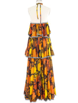 Jean Varon Sunset Halter Ruffle Gown Dress arcadeshops.com