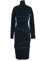 2003 Dolce & Gabbana Black Knit Button Dress Dress arcadeshops.com