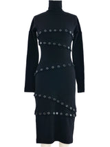 2003 Dolce & Gabbana Black Knit Button Dress Dress arcadeshops.com