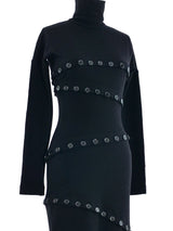 2003 Dolce & Gabbana Black Knit Button Dress Dress arcadeshops.com