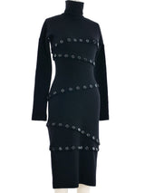 2003 Dolce & Gabbana Black Knit Button Dress Dress arcadeshops.com