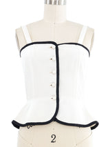 Yves Saint Laurent Ivory Peplum Bustier Top Top arcadeshops.com