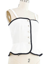Yves Saint Laurent Ivory Peplum Bustier Top Top arcadeshops.com