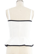 Yves Saint Laurent Ivory Peplum Bustier Top Top arcadeshops.com