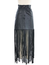 Claude Montana Leather Fringe Skirt Bottom arcadeshops.com