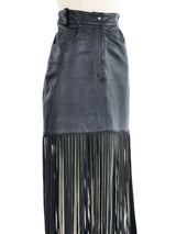 Claude Montana Leather Fringe Skirt Bottom arcadeshops.com