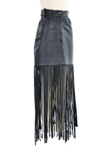 Claude Montana Leather Fringe Skirt Bottom arcadeshops.com
