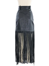 Claude Montana Leather Fringe Skirt Bottom arcadeshops.com