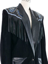 Claude Montana Fringed Western Suede Jacket Jacket arcadeshops.com