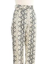 Perry Ellis Snake Print Leather Trousers Bottom arcadeshops.com