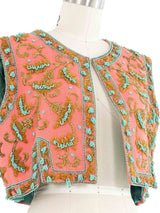 Galanos Bead Embellished Vest Jacket arcadeshops.com