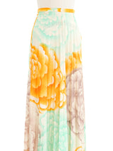 1970s Printed Jersey Pleated Skirt Bottom arcadeshops.com