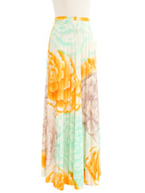 1970s Printed Jersey Pleated Skirt Bottom arcadeshops.com