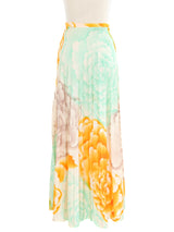 1970s Printed Jersey Pleated Skirt Bottom arcadeshops.com