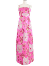 1960s Malcolm Starr Metallic Floral Jacquard Dress Dress arcadeshops.com