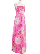 1960s Malcolm Starr Metallic Floral Jacquard Dress Dress arcadeshops.com