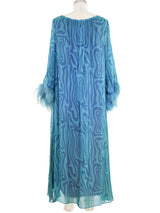 1960s Ostrich Feather Trimmed Silk Dress Dress arcadeshops.com