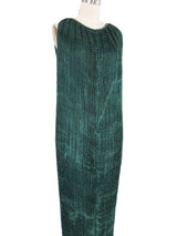Patricia Lester Emerald Silk Plisse Gown Dress arcadeshops.com