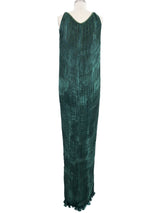 Patricia Lester Emerald Silk Plisse Gown Dress arcadeshops.com