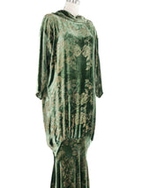 Patricia Lester Painted Velvet Drop Waist Gown Dress arcadeshops.com