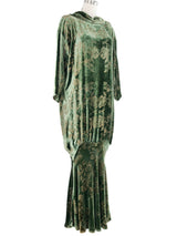 Patricia Lester Painted Velvet Drop Waist Gown Dress arcadeshops.com