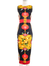 1998 Dolce & Gabbana Chinese Lantern Print Satin Dress Dress arcadeshops.com