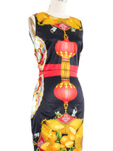 1998 Dolce & Gabbana Chinese Lantern Print Satin Dress Dress arcadeshops.com