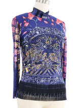 Vivienne Tam Cherry Blossom Print Mesh Longsleeve Top arcadeshops.com