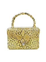 1960s Yellow Embossed Snake Box Bag Accessory arcadeshops.com