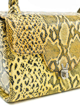 1960s Yellow Embossed Snake Box Bag Accessory arcadeshops.com