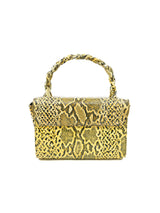 1960s Yellow Embossed Snake Box Bag Accessory arcadeshops.com