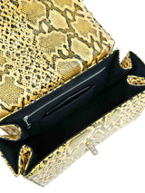 1960s Yellow Embossed Snake Box Bag Accessory arcadeshops.com