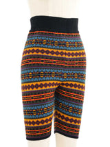Junior Gaultier Striped Intarsia Knit Shorts Bottom arcadeshops.com
