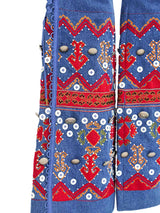 2002 Christian Dior Bead Embellished Flare Jeans Bottom arcadeshops.com