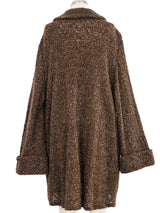 1994 Yeohlee Brown Knit Oversized Cardigan Coat Top arcadeshops.com