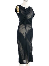 2009 Yeohlee Black Felted Silk Structural Midi Dress Dress arcadeshops.com
