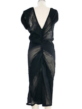 2009 Yeohlee Black Felted Silk Structural Midi Dress Dress arcadeshops.com