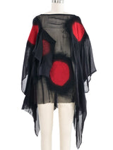 2009 Yeohlee Graphic Wool And Chiffon Poncho Outerwear arcadeshops.com