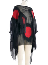 2009 Yeohlee Graphic Wool And Chiffon Poncho Outerwear arcadeshops.com