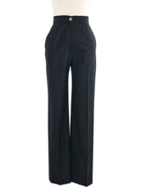 1999 Chanel Graphite Wool Trousers Bottom arcadeshops.com