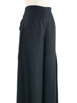 1998 Chanel Black Linen Sailor Trousers Bottom arcadeshops.com