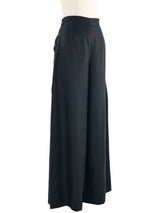1998 Chanel Black Linen Sailor Trousers Bottom arcadeshops.com
