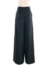 1998 Chanel Black Linen Sailor Trousers Bottom arcadeshops.com