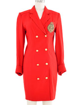 Escada Red Wool Coat Dress Dress arcadeshops.com