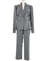 2007 Alexander McQueen Patent Trim Pant Suit Suit arcadeshops.com